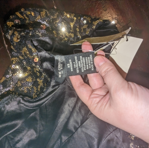 Black and Gold Sequin Dress - Picture 6 of 6